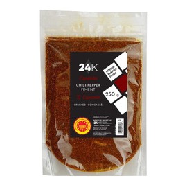 24K 100% Pure Espelette Chili Pepper (Crushed), 250g (8.8oz) | Product of France, All-Natural, Versatile Spice from Basque Region