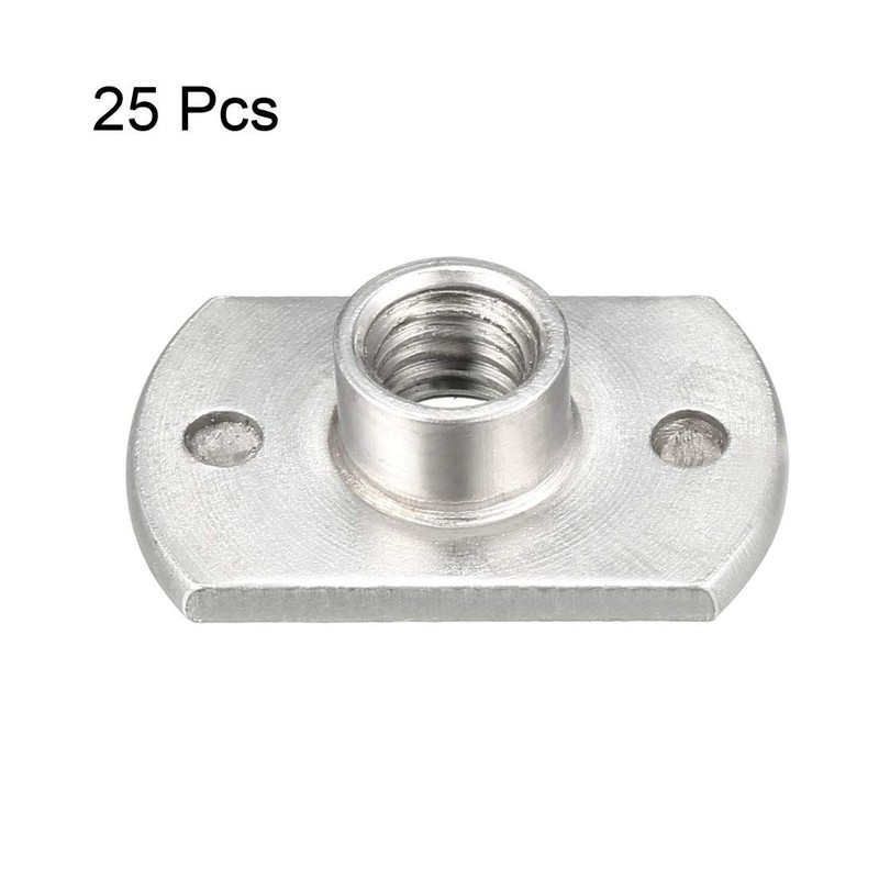 sourcing map 25pcs M6 Carbon Steel Plate Base T-shaped 2