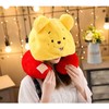 Cute Teddy Bear Pooh Travel Neck Pillow with Hoodie Hood