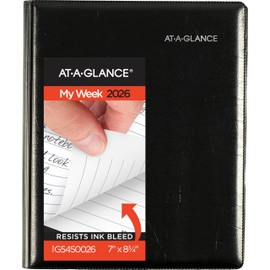AT-A-GLANCE 2026 Planner, Weekly & Monthly, 7" x 8.75", Medium, Refillable, Executive, DayMinder, Black (G5450026)