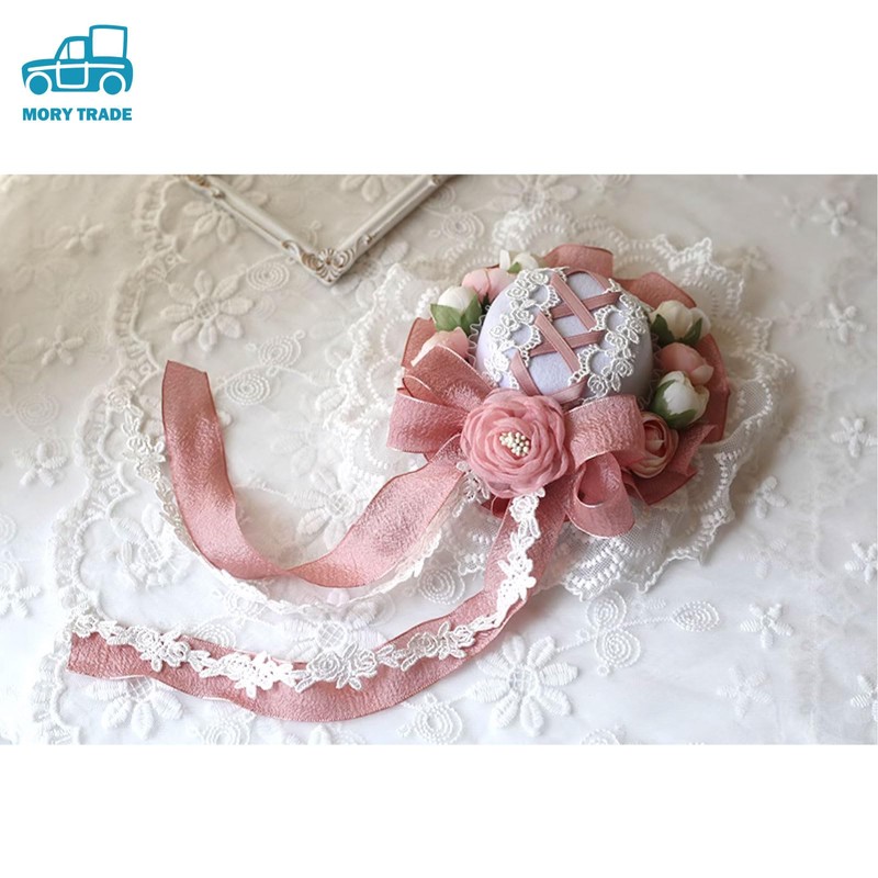 morytrade Mini Hat Lolita Cosplay Straw Hat Headdress Pink (Pink)
