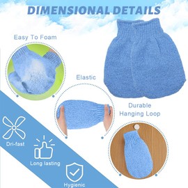 2 Pairs Exfoliating Glove Bath Exfoliating Glove for Removing Dead, Dead Skin, Tanning and Keratosis Pilaris. Exfoliating glove, exfoliating glove, exfoliating, body scrub, blue and grey
