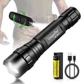 UniqueFire 501F Small Tactical Flashlight with Holster, 5 Modes Mini CREE LED Zoomable Flashlight High Lumen Torch with IPX-65 Waterproof EDC Flashlight Bright Flash Light for Daily use,Emergencies