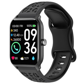 Leopard Engraved Band for IDW13,IDW16,IDW19 Smartwatch Bands,22mm Silicone Replacement Straps for Fitpolo IDW13/Woneligo W13/ENOMIR IDW19/MILOUZ IDW19/Gydom IDW19/Faweio IDW19 Women Men