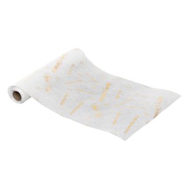 FEERIC LIGHTS & CHRISTMAS - White Multilingual Fabric with Gold Print 28 x 500 cm