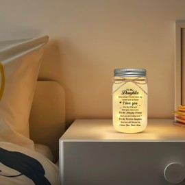 LE XIAOXI Daughter Gifts from Mom, to My Daughter Mason Jar Night Lights, Christmas Mother's Day Birthday Gift for Daughter, 18th Birthday Gifts