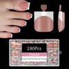 Dsixnails 240 uñas postizas cuadradas cortas marrones para mujer en