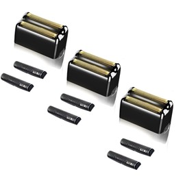 Professional Replacement Foil and Cutters for BaBylissPRO Barberology Double Foil Shaver, Compatible with BaBylissPRO Barberology FXFS2 Shaver (3 black)