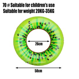 LHLZNB Pool Inflatables Floats for Kids Adults, Swimming Pool Inflatables, swimming ring，rubber ring，Fruit Rubber Ring, Inflatable Pool Toys，Swimming Ring for Summer Beach (kiwifruit, child70#)