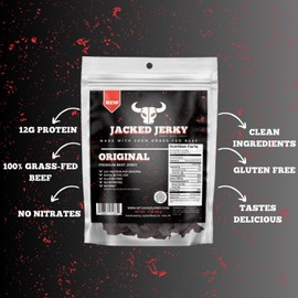 Jacked Jerky Beef Jerky - Variety Pack - Premium Grass Fed Beef Jerky - 12G Protein Per Serving - Gluten Free - No MSG - No Nitrates - Low Sodium - Delicious Craft Beef Jerky - All Natural - Made in USA (3 Pack)