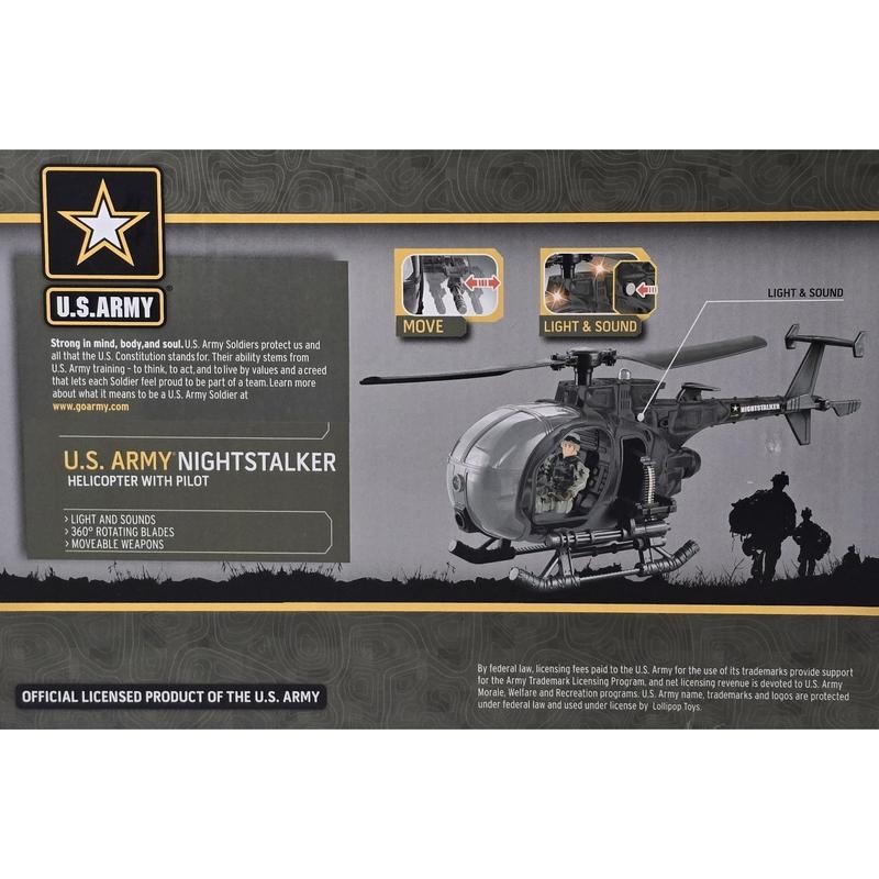 US Army Night Stalker Helicopter with Soldier Figure and Light/Sound