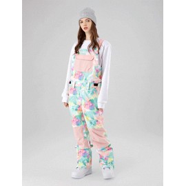 Women and Mens Snow Bibs Adjustable Overalls Pants Snowboard Bib Hiking Climbing Insulated Ski Pants(FLv,XS)