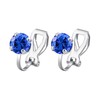 Philip Jones Dark Blue Crystal Clip On Earrings Created with