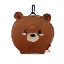 Legami - Cuscino da Viaggio con Mascherina da Notte, Chiusura a Zip, Salvaspazio, Gancio per un Trasporto comodo, 16x16 cm, Tema Teddy Bear