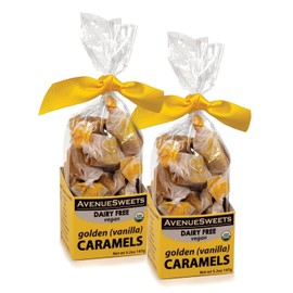AvenueSweets - Handcrafted Dairy Free Vegan Individually Wrapped Soft Caramels - 2 x 5.2 oz Boxes - Vanilla