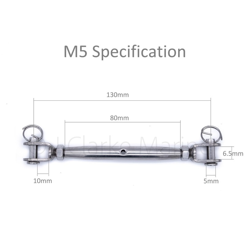 2Pcs 316 Stainless steel turnbuckle rigging screw jaw closed body