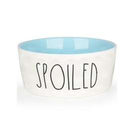 WoofinPets 27OZ Ceramic Dog Bowl - 6 Inch Small Food Water Bowl, Heavy Duty Non-Slip Dog Dish for Medium Dogs, Food Grade Porcelain Pet Feeder Bowls, Microwave & Dishwasher Safe, Blue