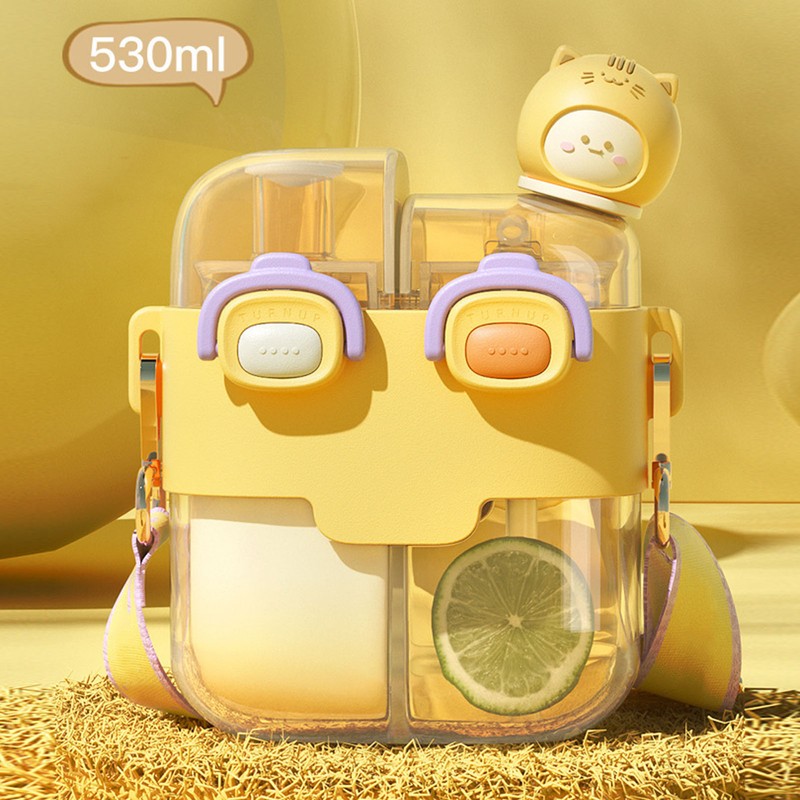 Kawaii Water Bottle Fashion Plastic Double Drinking Water Bottle with