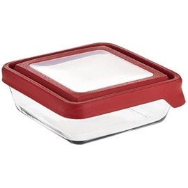 Anchor Hocking TrueSeal Glass Food Storage Container with Lid, Cherry, 4 3/4 Cup