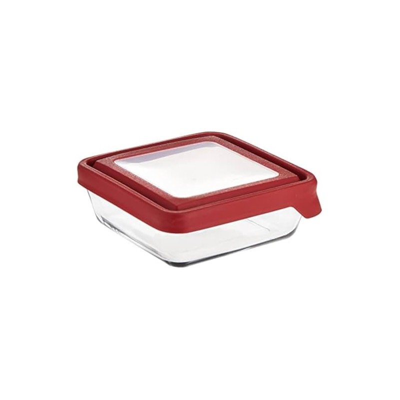 Anchor Hocking TrueSeal Glass Food Storage Container with Lid, Cherry,