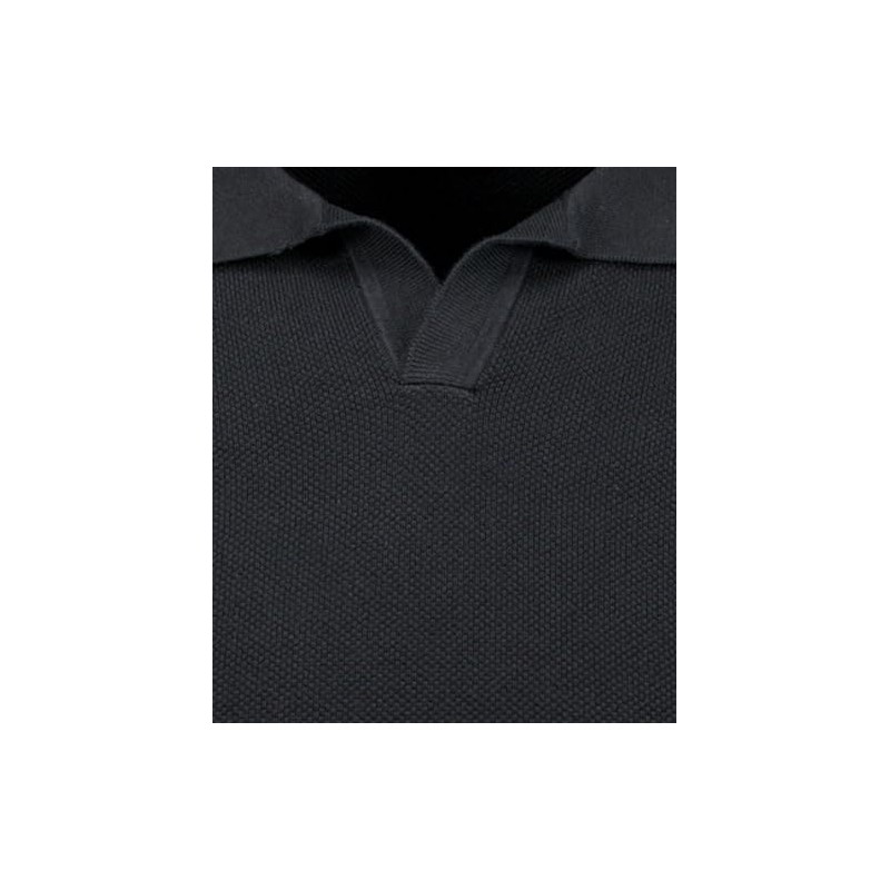 RAGMAN Herren Strick-Pullover Kurzarm, Resortkragen Schwarz-009, 3XL