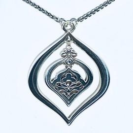 BRIGHTON CASABLANCA JEWELS SOFT Teardrop Crystal Silver SHORT NECKLACE NWT $48