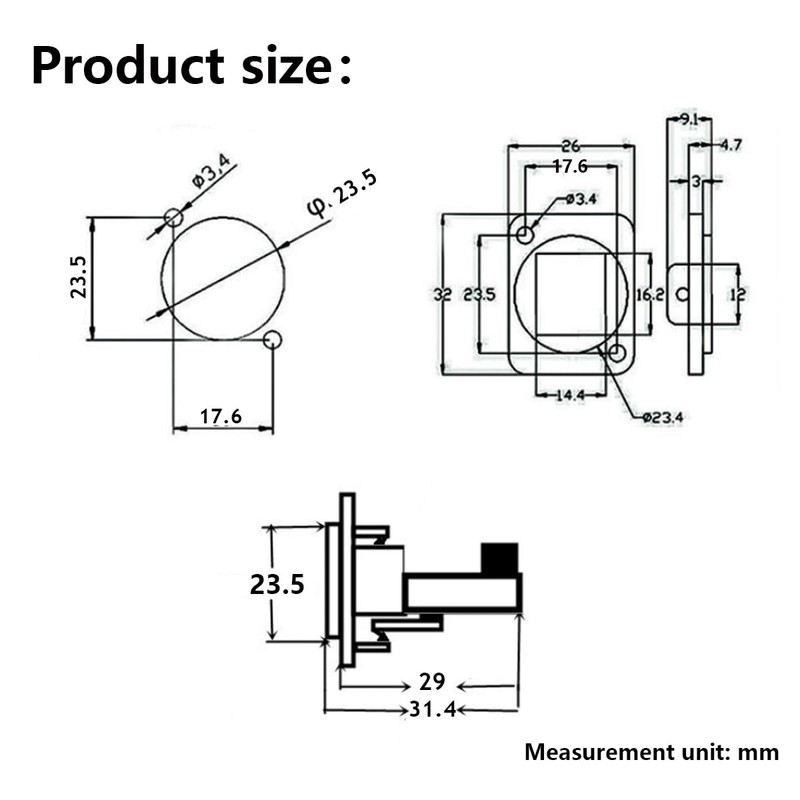 PENGLIN 2PCS RJ11 6P4C Panel Mount Connector, Solderless RJ11 CAT3