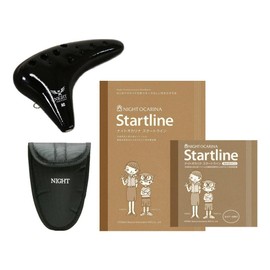 NIGHT Ocarina Classic Series ACB Beginner's Set Alto C Tone, Black (Case / Ocarina Start Line Instructional Book / Auxiliary Materials CD Included)
