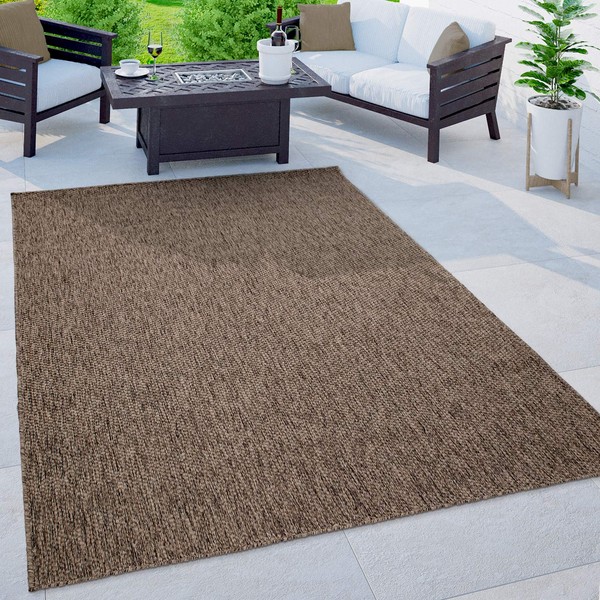 Solid Outdoor Rug for Patio or Balcony Weatherproof in Mottled