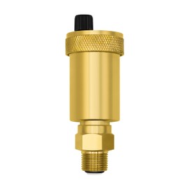 VARIOSAN Automatic quick bleeder 12111, 1/2 inch, bare brass, narrow design, with mounting valve
