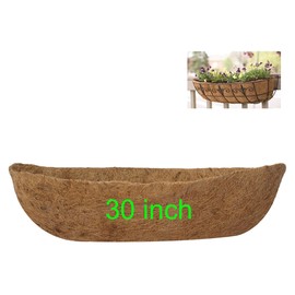 Frillybutts Window Basket Liners 30 Inch Pre-Formed Replacement Trough Coco Coir Coconut Liner with Soil Moist for Window Basket