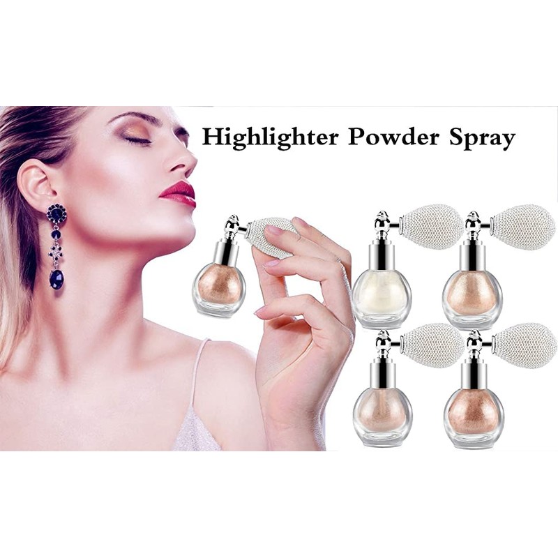 Dazyteai Highlighter Powder Spray,Glitter High Gloss Powder,Shimmer Sparkle Powder Makeup