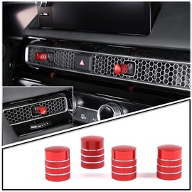 PIUGILH Air Vent Lever Cover Wind Outlet Knob Decoration Trims for Honda Civic 2022 Car Accessories,4PCS (Red)