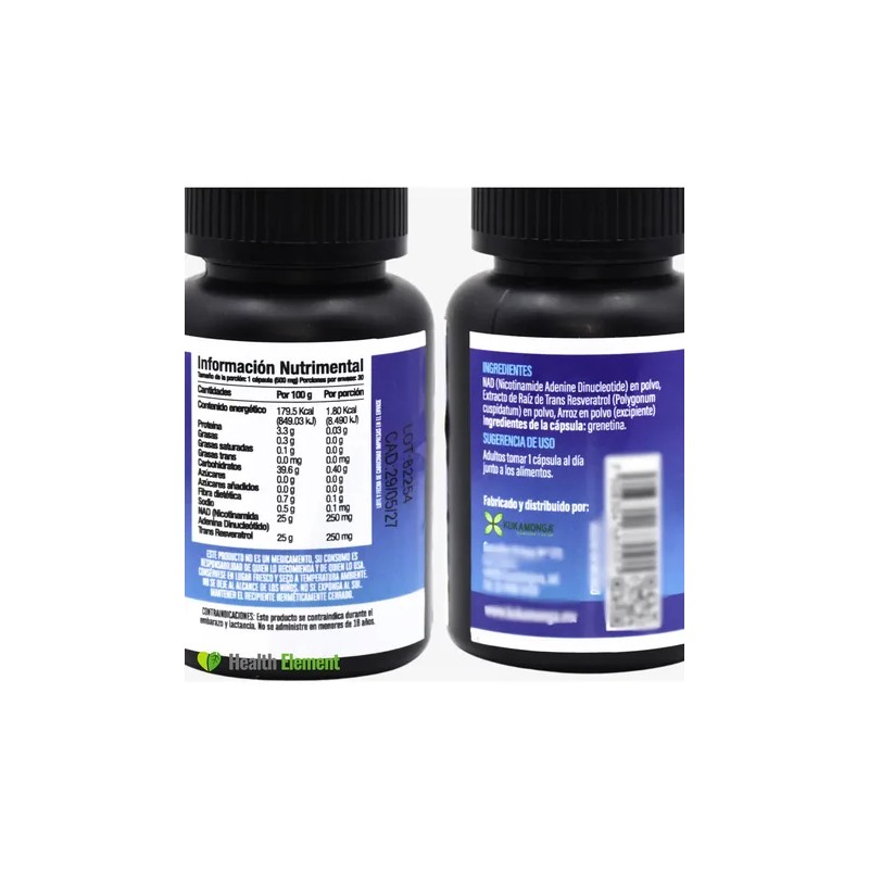 Nad Y Resveratrol 30 Cáps Antioxidante Celular Natural