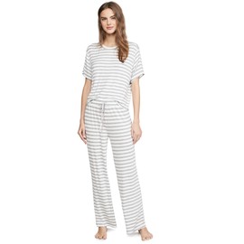 Honeydew Intimates Women's All American Pajama Set, Ivory Stripe, M