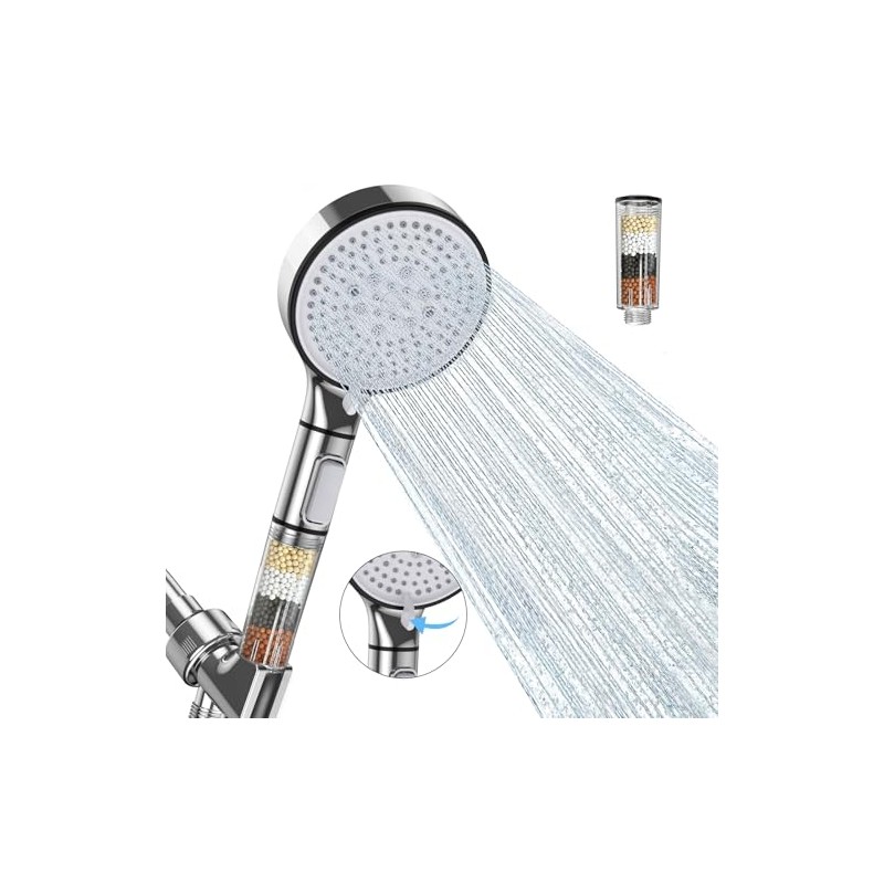Filtered Shower Head with Handheld, 6-Spray High Pressure Shower Head