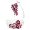 Buruis Fruit Basket Bowl with Banana Hanger, Modern Bird Design