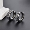 Lantine Stainless Steel Viking Hoop Earrings for Men Engraved Compass