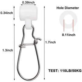 Fishing Sinker Slide with Snap High-Strength Fishing Line Sinker Slide Safety Snap for Braided Line (30pcs)