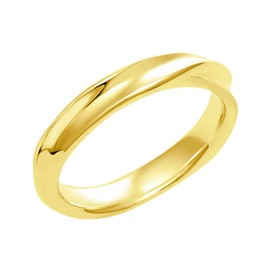 Lara Christie sv925 Women's Pinky Ring, 925 Silver, Yellow Gold, Wave Design, Wide Design, Ring