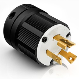 NEMA L5-30P Locking Plug, Generator Twist Lock Adapter Male Plug, 30 Amp, 125 Volt, 2 Pole, 3 Wire Grounding, Heavy Duty Industrial Grade, Electrical Replacement Connector, UL Listed