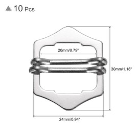 sourcing map 10Pcs Metal Adjuster Slide Buckles, 30mm Webbing Strap Roller Pin Clip Buckle Tri Glide for Vest, Suit, Bag Replacement Part (Silver)