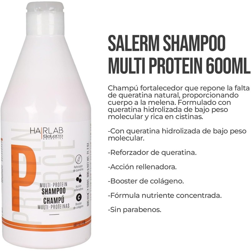 Shampoo Y Bálsamo Multi Proteínas Sin Parabenos Sin Sulfatos Vegano