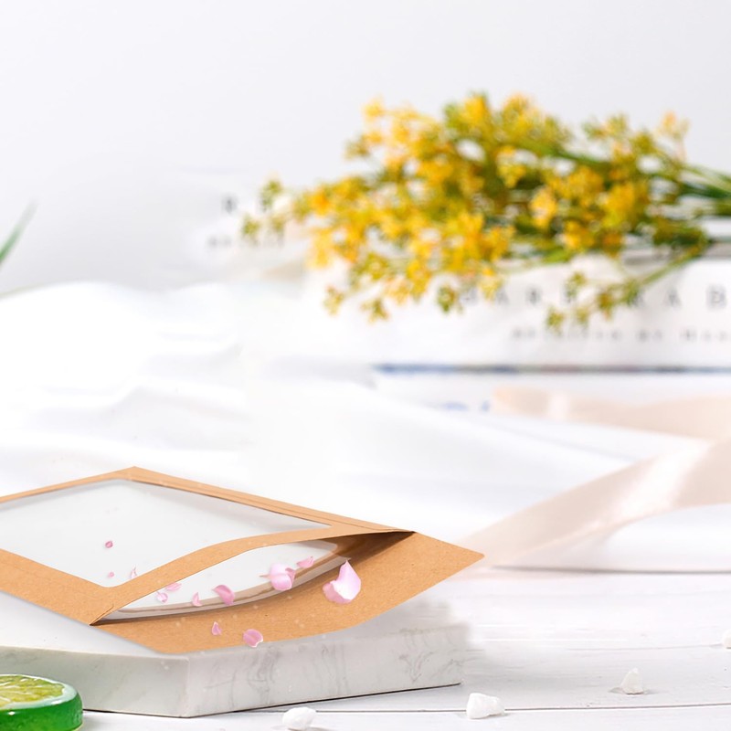 Full Window Envelopes [8 Pack] Envelopes Kraft Paper Square Envelopes