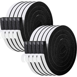 Pangda Adhesive Foam Weather Stripping, Air Conditioner Window Seal Insulation Foam Tape Self Adhesive High Resilience for Doors(Black,1in X 1in X 98ft)