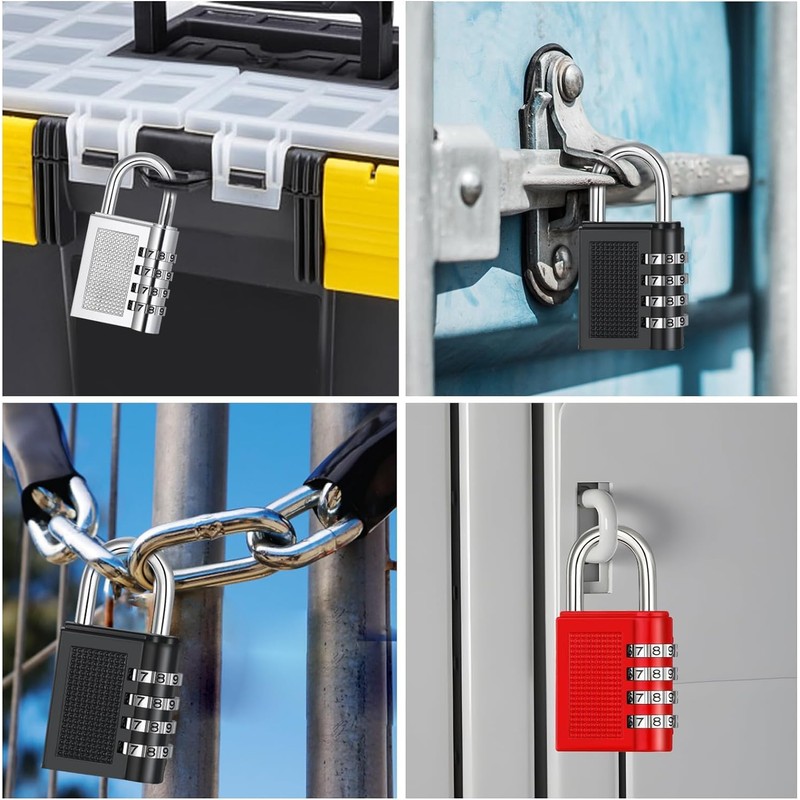 Combination Lock 4 Digit Padlock Zinc Alloy with Combination Code