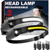 Super Bright Rechargeable Headlamp【2 Pack】- LED Head Lamp with 230° Wide Beam for Adults, USB Charging - Perfect Valentine's Day Gift for Camping, Hardhat Use, and Repairs