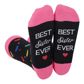Sister Christmas Gifts for Girls Women Big Sister Gift Pink Cotton Socks Best Sister Ever Gifts for Sister Big Sister Cartoon Socks Comfortable Little Sister Sisters Birthday Long Distance Gifts