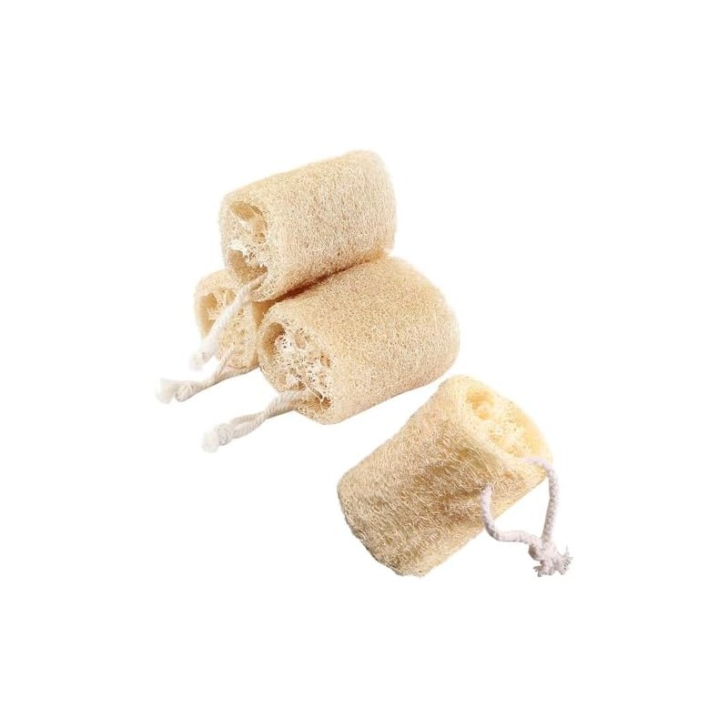 Esponja de Lufa Natural, 4 unidades Estropajo para Cuerpo, Esponja
