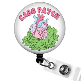 Funny CABG Patch Badge Reel, Cardiac Badge Reel, CVICU Badge ID Holder, Telemetry Nurse Badge Reel, CVOR Nurse Gift, Cardiac Rehab Nurse Badge, Anatomical Heart Badge Reel, American Heart Month Badges